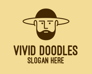 Bearded Hat Man  logo design