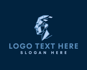 Head Geometric Hologram logo