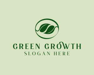 Green Twig Leaf  logo design