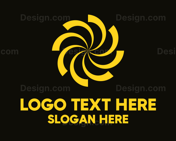 Yellow Radial Whirlpool Logo