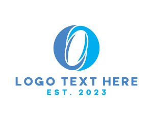 Modern Blue Letter O  logo