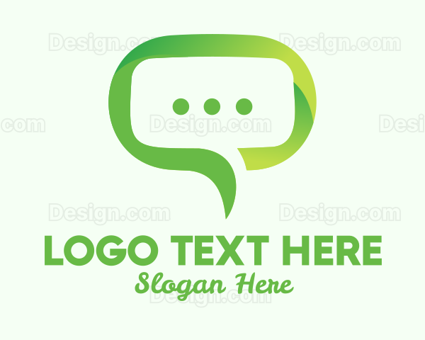 Green Eco Chat Logo