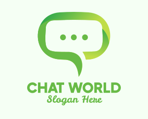 Green Eco Chat logo design