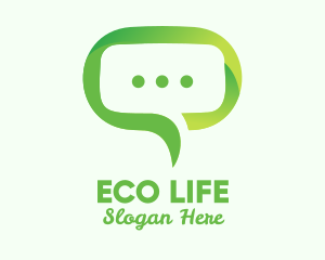 Green Eco Chat logo design