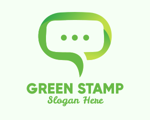 Green Eco Chat logo design