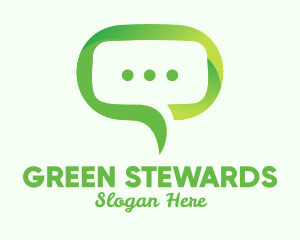 Green Eco Chat logo design