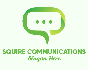 Green Eco Chat logo design