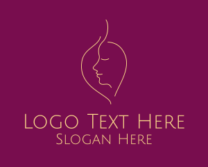 Gold Leaf Female Face  logo