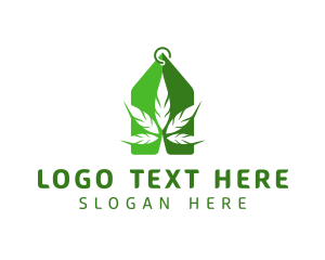 Green Cannabis Leaf logo