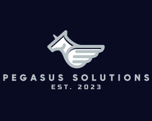 Winged Pegasus Horse logo design