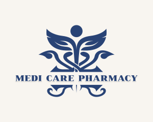 Clinic Pharmacist Caduceus logo design