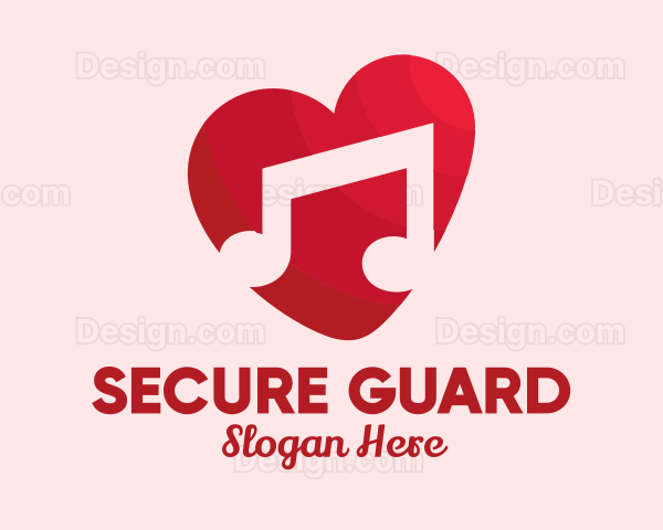 Romantic Music Love Heart Logo