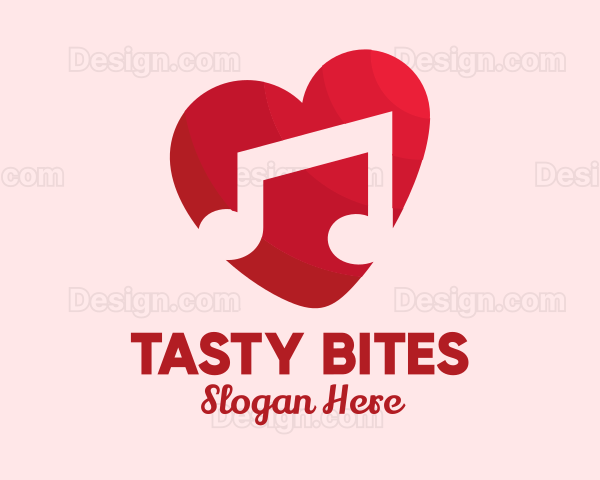Romantic Music Love Heart Logo