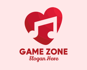 Romantic Music Love Heart Logo