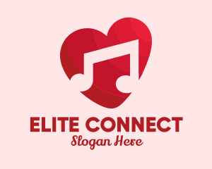 Romantic Music Love Heart logo