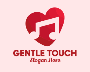 Romantic Music Love Heart logo design