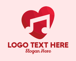 Melody - Romantic Music Love Heart logo design