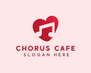 Romantic Music Love Heart logo