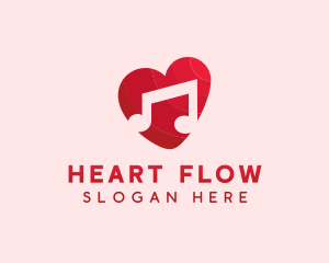 Romantic Music Love Heart logo
