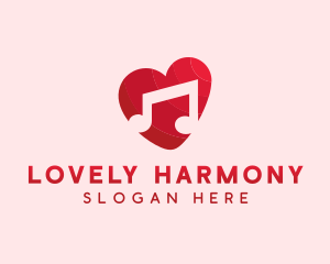 Romantic Music Love Heart logo