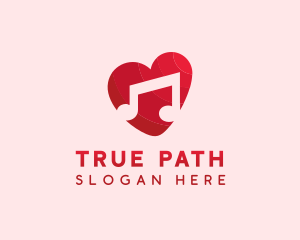 Romantic Music Love Heart logo design