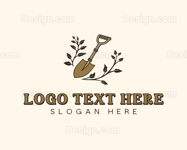 Shovel Landscaper Planting Logo