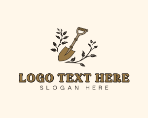 Shovel Landscaper Planting logo