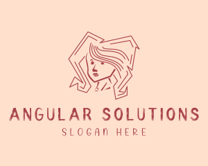 Angular Wig Hair  logo design