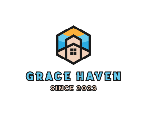 Hexagon Church Home logo design