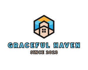 Hexagon Church Home logo design