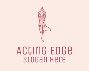 Pink Yoga Monoline logo design