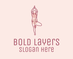 Pink Yoga Monoline logo design