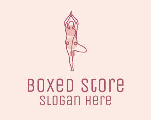 Pink Yoga Monoline logo design