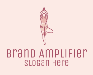 Pink Yoga Monoline logo design