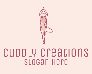 Pink Yoga Monoline logo design