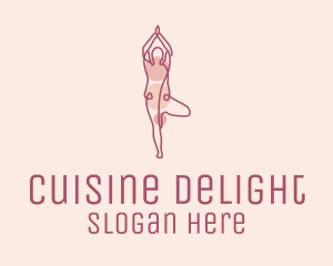 Pink Yoga Monoline logo design