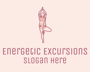 Pink Yoga Monoline logo design