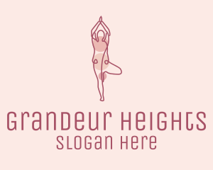 Pink Yoga Monoline logo design