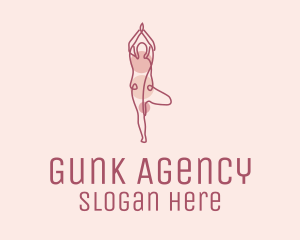 Pink Yoga Monoline logo design