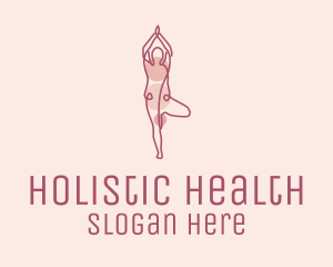 Pink Yoga Monoline logo design