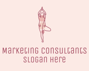 Pink Yoga Monoline logo design