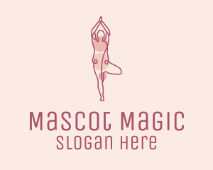 Pink Yoga Monoline logo design