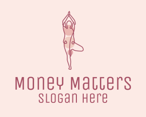 Pink Yoga Monoline logo design