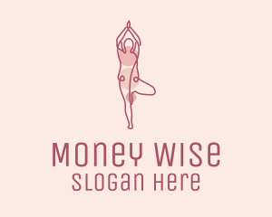 Pink Yoga Monoline logo design