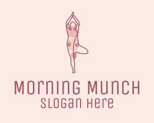 Pink Yoga Monoline logo design