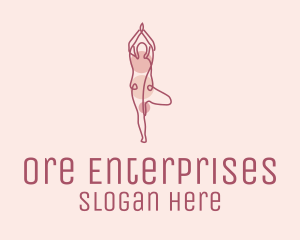 Pink Yoga Monoline logo design