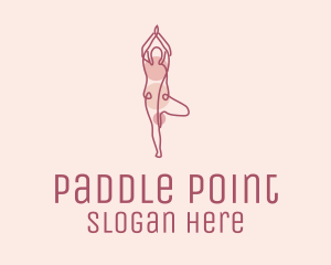 Pink Yoga Monoline logo design