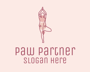 Pink Yoga Monoline logo design