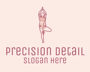 Pink Yoga Monoline logo design