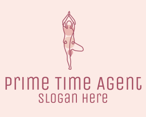 Pink Yoga Monoline logo design